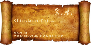 Klimstein Anita névjegykártya